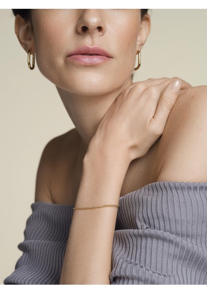 Rosefield JBFCG.J597 Düz Bordür Altın Renkli Çelik Bileklik fiyatları