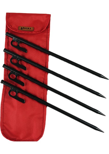 6 Adet Siyah Çadır Çivisi 40 cm ve Taşıma Çantası