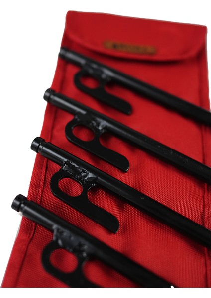 6 Adet Siyah Çadır Çivisi 40 cm ve Taşıma Çantası