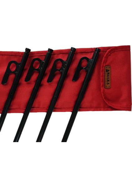 6 Adet Siyah Çadır Çivisi 40 cm ve Taşıma Çantası