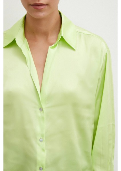 Basic Saten Gömlek Sarı modelleri