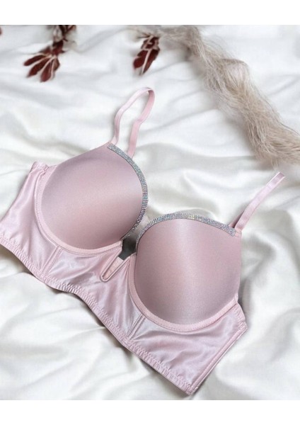 Dolgulu Bralet Tasarım Taş Süslemeli Sütyen