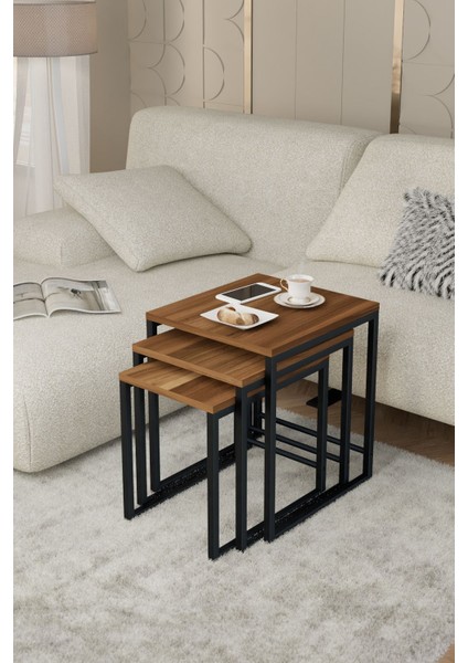 Zigon Sehpa , Metal Üçlü Zigon Sehpa , 3 Lü Sehpa