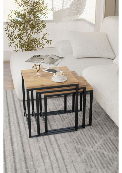Zigon Sehpa , Metal Üçlü Zigon Sehpa , 3 Lü Sehpa fırsatları