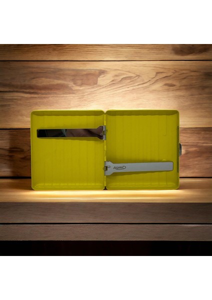 Bavul Desen Metal Kısa Sigara Tabakası 18LI Sarı fiyatları