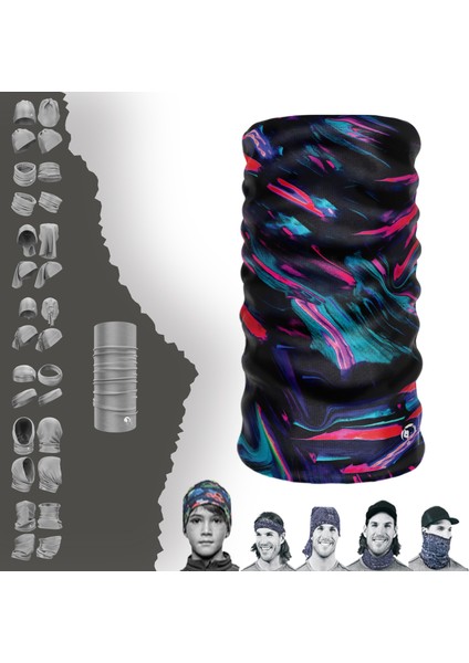 Renkli Desenli Boyunluk Maske Baf Bandana