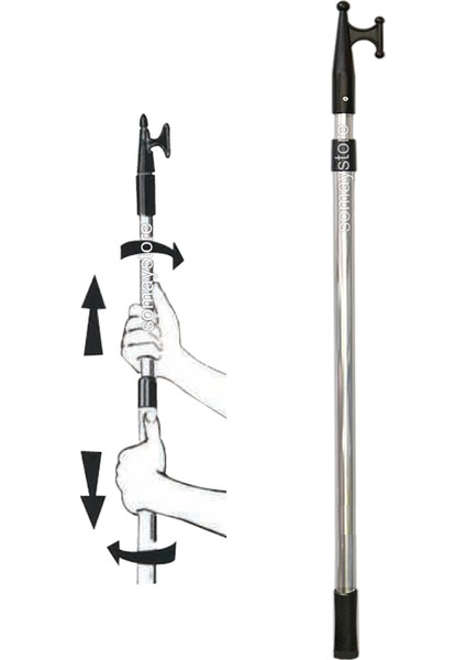 Marine Tekne Teleskopik Gönder Kancası Kakıç 2 Kademe 122-210CM