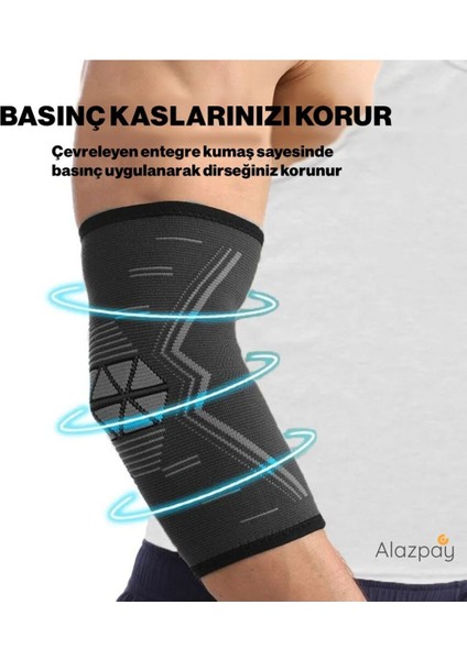 Siyah Basketbol Fitness Tenis Voleybol Ortopedik Spor Outdoor Antreman Örme Silikon Dirseklik (1 Ad