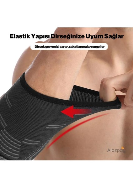 Siyah Basketbol Fitness Tenis Voleybol Ortopedik Spor Outdoor Antreman Örme Silikon Dirseklik (1 Ad