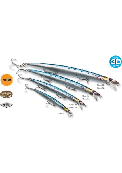 Jerk Minnow 145 mm 17 gr Sınkıng Sahte Balık modelleri