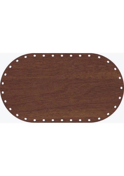Rattan Plakası Oval 25X14 Ceviz 2 Adet
