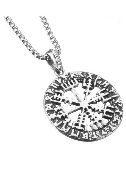 Viking Best Pusula Iskandinav Erkek Kolye Çelik