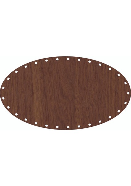Rattan Plakası Oval 25X14 Ceviz 2 Adet