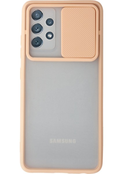 Samsung Galaxy A52S Kılıf Palm Buzlu Kamera Sürgülü Silikon - Pembe