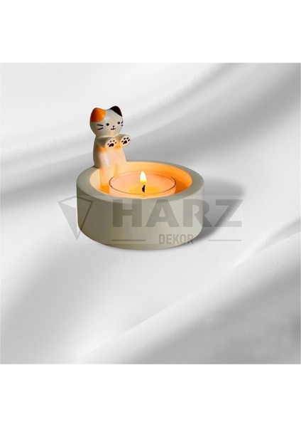 Üşüyen Pisi Üşüyen Kedi Dekoratif Tealight Mum Ev Dekorasyon fiyatları