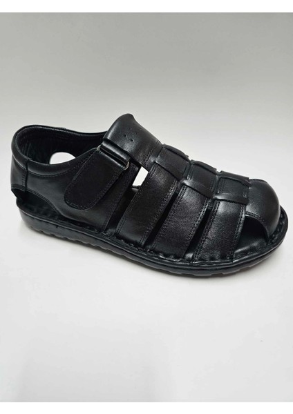 Deri Siyah Ortopedik Erkek Sandalet C-EMRSAND12439 fiyatları