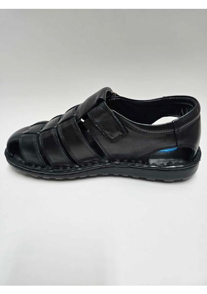 Deri Siyah Ortopedik Erkek Sandalet C-EMRSAND12439 modelleri