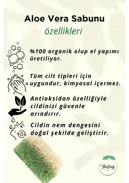 Kabak Lifli Aloe Vera Sabunu, Doğal Nemlendirici ve Peeling Özellikli