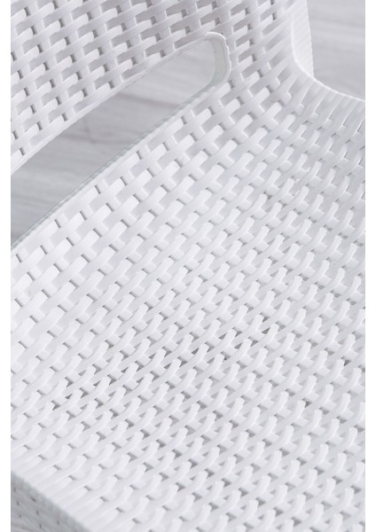 80 x 80 Rattan Beyaz Kollu 4 Sandalye Masa Takımı - Bahçe&balkon&teras Beyaz 4 Plastik Masa Seti indirimleri