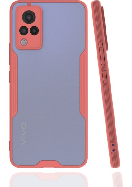 Vivo V21 Kılıf Platin Silikon - Pembe