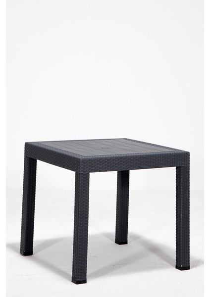 80 x 80 Rattan 80X80 Bahçe&balkon&teras Masa Seti - Antrasit 4 Plastik Masa Seti Gri indirimleri