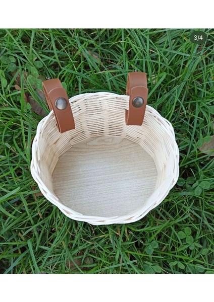 Ekru Hasır Bambu Rattan Scooter Sepeti Bisiklet Sepeti - Kitaplık Sepeti fiyatları
