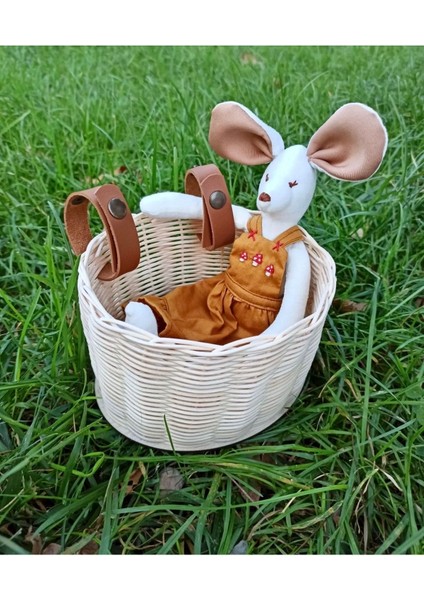 Ekru Hasır Bambu Rattan Scooter Sepeti Bisiklet Sepeti - Kitaplık Sepeti modelleri