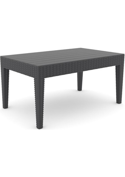 Balkon & Bistro Set Nova Plastik Rattan Sehpa Antrasit Plastik Gri