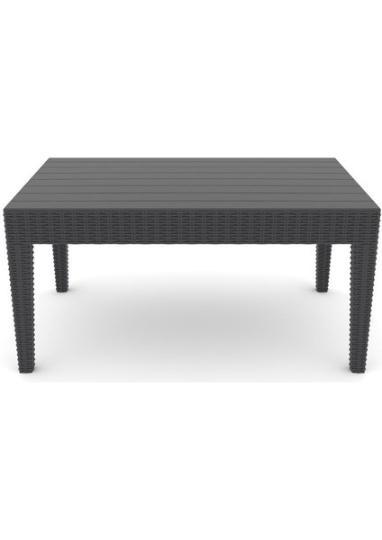 Balkon & Bistro Set Nova Plastik Rattan Sehpa Antrasit Plastik Gri