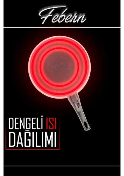 Premium Bio Granit Alüminyum Döküm Nisch Tava Seti (Klasik Mavi-Açık Ahşap Kulp)