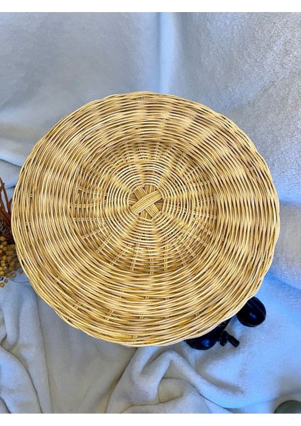 Kahverengi Rattan Dekoratif Sehpa 33X50 cm Ahşap 33 x 48 1 Parça Klasik Garantisiz Yuvarlak Klasik