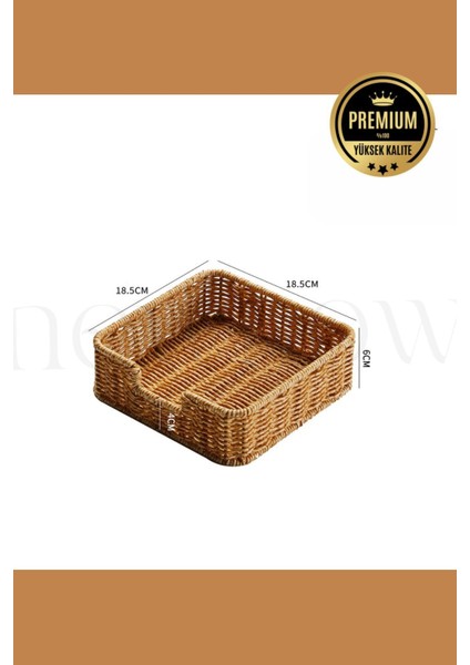 Kahverengi Rattan Kare Peçetelik, Rattan Düzenleyici Hasır 18 x 18