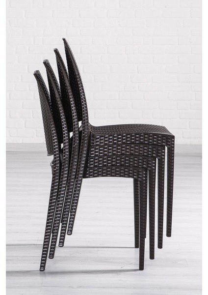 Masa Seti Rattan Large Kahve Masa Takımı Bahçe&balkon 1 Masa + 6 Sandalye Plastik 150 x 90 6 Kahver modelleri