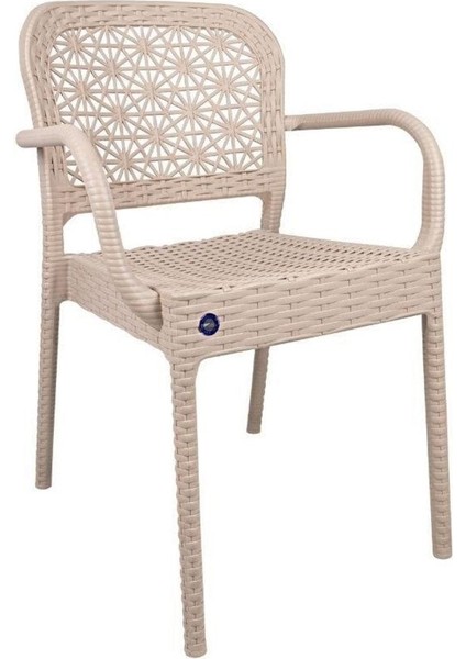Standart Ares Rattan Koltuk (4 Adet) Çölbeji Bej Plastik