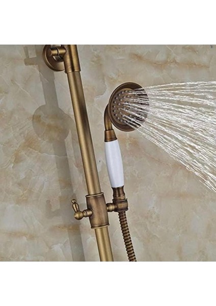 Antik Gold Duş Sistemi Klasik Tasarım Batarya Dahil Set Vintage Mat Gold modelleri