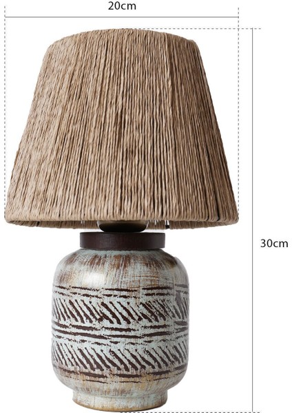 Seramik Juin Handmade Seramik Abajur Kahve 1 Kahverengi E27 Modern