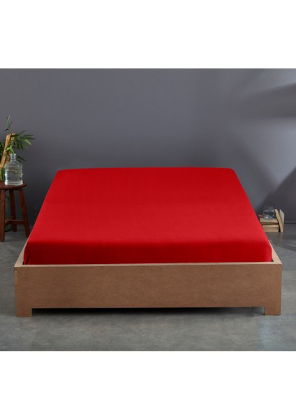 %100 Pamuk 62 Tel (155 TC) 140x200cm +37cm Yükseklik Çift Kişilik Lastikli Çarşaf