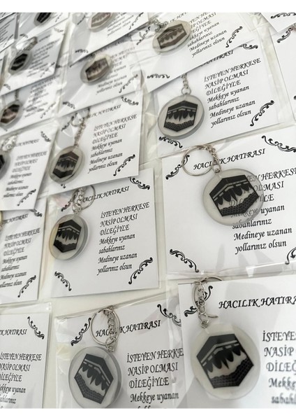 Epoksi Hediyelik Anahtarlık 100 Adet Hac Hacılık Hediyelik Kabe Anahtarlık