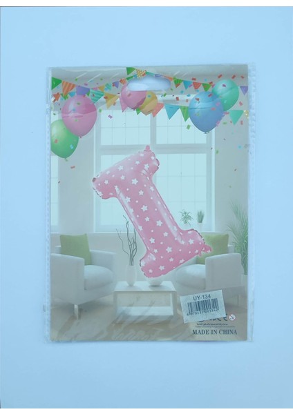I Harf Pembe Kalp Desenli Folyo Balon 26" Inç 65 Cm Parti, Doğum Günü, Balon