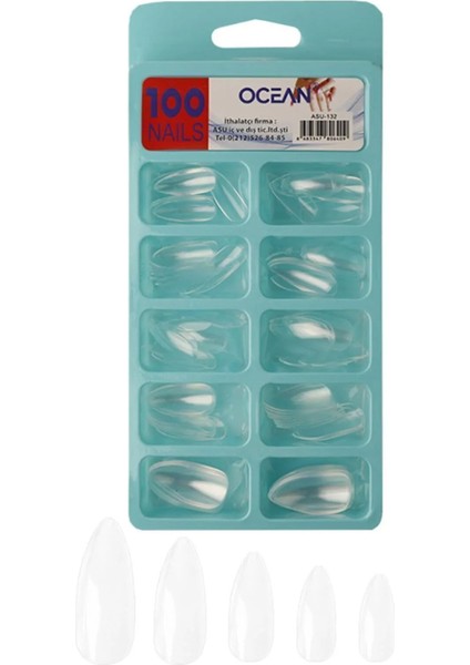 Kutulu Badem Protez Takma Tırnak 132 - 100'lü