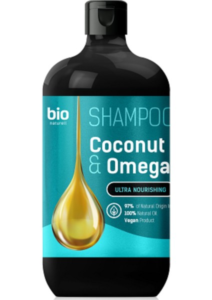 % 100 Organik Şampuan Hindistan Cevizi Yağı ve Omega 3 Besleyici 946 ml