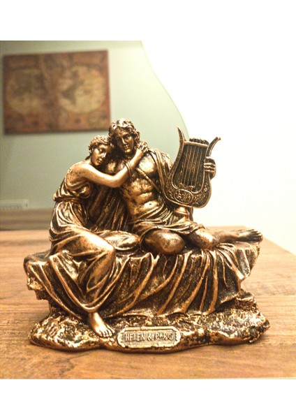 Helen Ve Paris Biblo Tasarım Heykel Ev Dekor lik Eşya Bronz