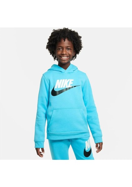 Sportswear Club Pullover Çocuk Mavi Sweatshirt CJ7861-468 modelleri