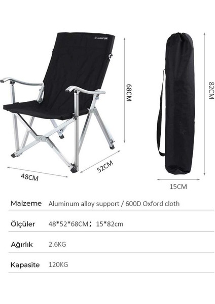 Madfox Dachuan Katlanır Kamp Sandalyesi Siyah modelleri