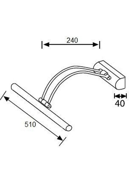 1 Siyah Ayna Üstü 50 cm LED Banyo Aplik Duvar Ayna Resim Tablo Ledli Siyah E27 Metal