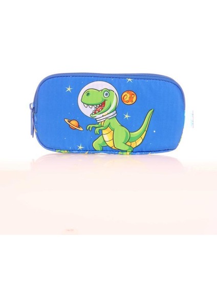 Kids 3 Bölmeli Kalem Çantası Toys Dinosaur Mavi L8173