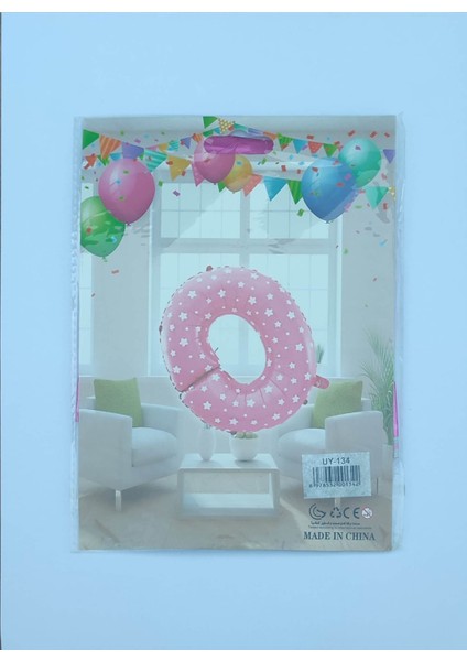 O Harf Pembe Kalp Desenli Folyo Balon 26" Inç 65 Cm Parti, Doğum Günü, Balon