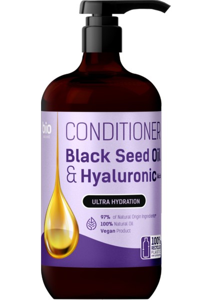 % 97 Organik Nemlendirici Saç Kremi Black Seed Oil & Hyaluronic Acid 946 Ml.