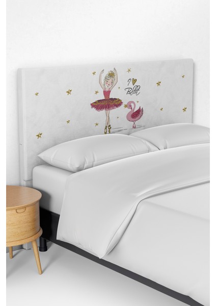 Pembe Balerin Kız Desenli Çocuk Odası Yatak Baza Başlık Kılıfı TLABK-106