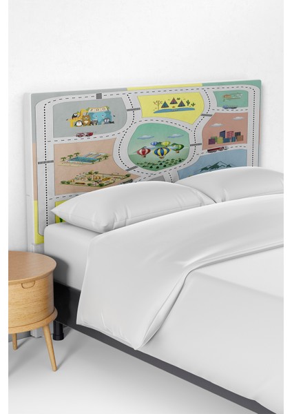 Çok Desenli Çocuk Odası Baza Başlık Kılıfı TLABK-128